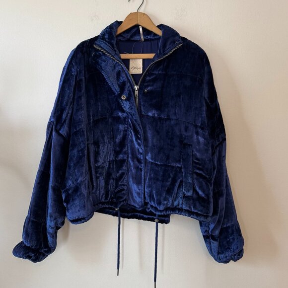 Free People Velvet Puffer Bomber Jacket - Picture 1 of 11
